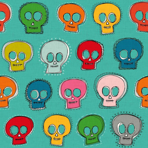 sew skully turquoise