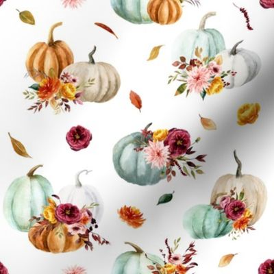 Fall Pumpkin Cider Florals // White