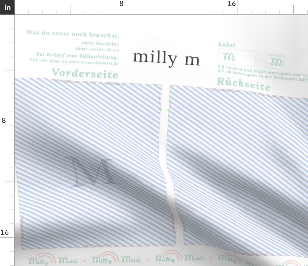 milly mint monogram M bag pattern