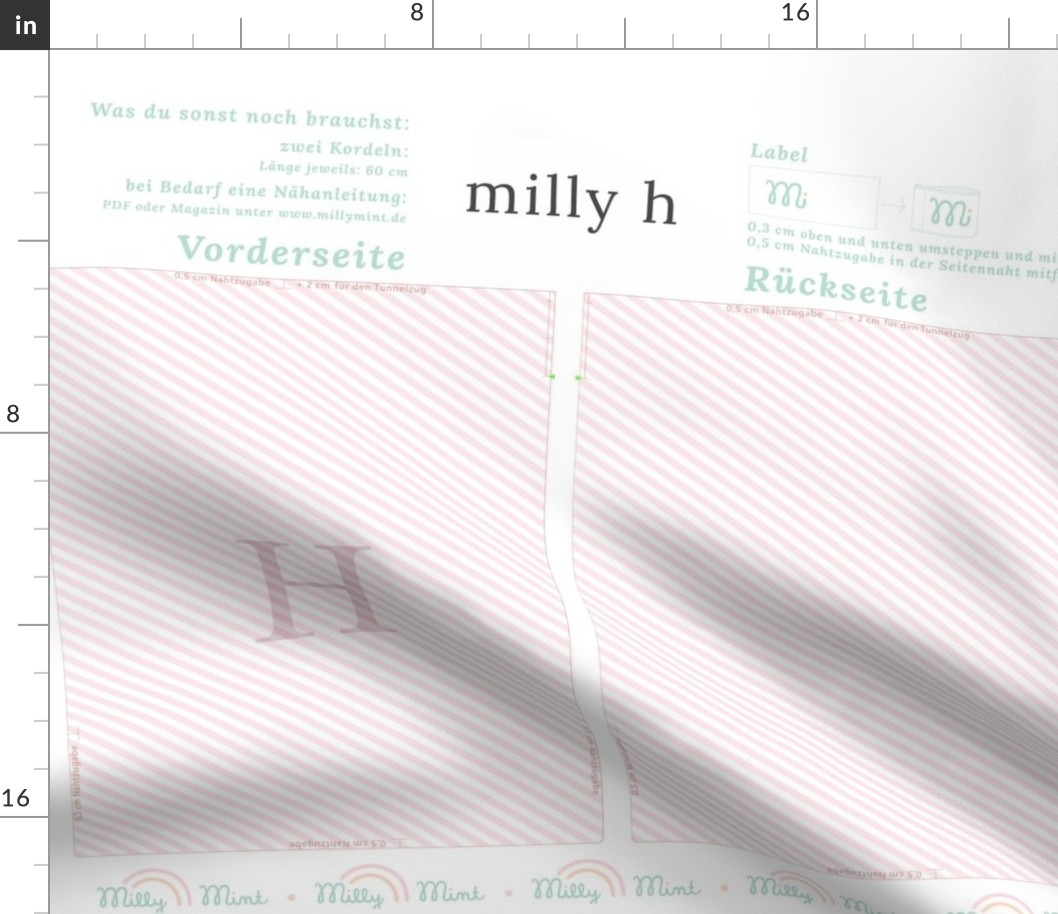 milly mint monogram H bag pattern