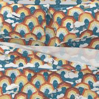 1 Yard Whole Cloth Quilt Rainbow Adventure Dreamland Cheater quilt Nursery  Moon and Stars kids baby Clouds Narwal Gender Neutral baby boy Whimsical 