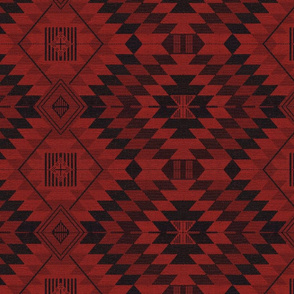 digital kilim red and black