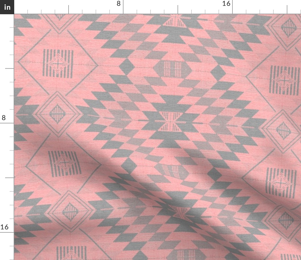 digital kilim pink_grey