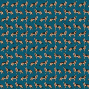 TINY - german shepherd dog dogs cute pet dog fabric navy blue