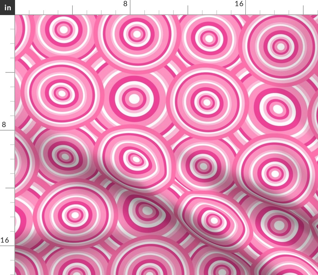 Hot Pink 70's Swirl Abstract