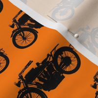 Antique Motorcycles on Orange 