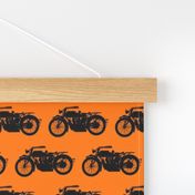 Antique Motorcycles on Orange 