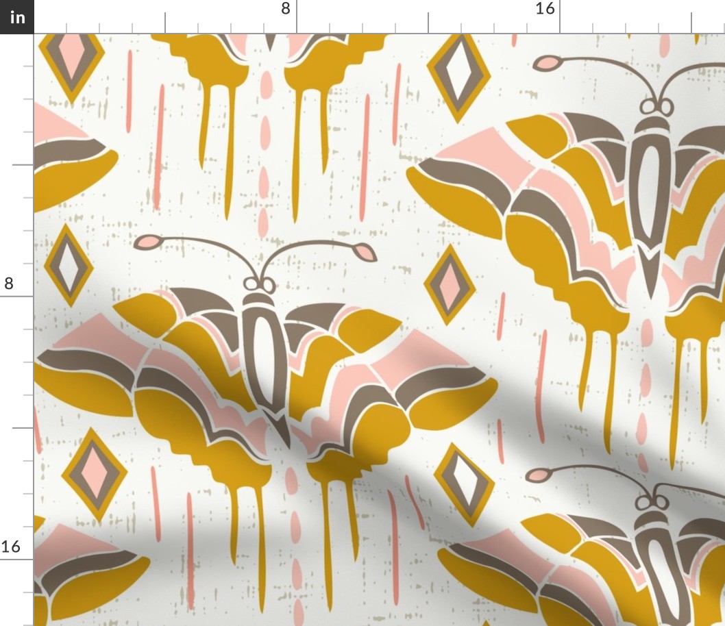 La maison des papillons - Butterflies Jumbo Scale Blush Pink & Mustard Yellow