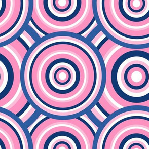 Pink Navy Blue Swirl Abstract