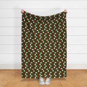 Christmas Cats and Candy Canes - Green Background