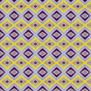 Watercolor Diamonds in Yellow & Purple