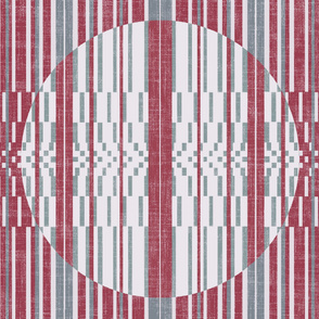 vertical stripped quilt in raspberry