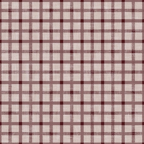 simple plaid in maroon on linen