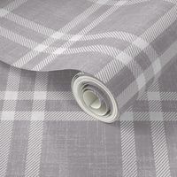 minimal plaid on gray linen