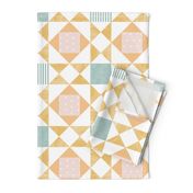 Ohio Star Wholecloth- Yellow, Green, Rose 