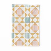 Ohio Star Wholecloth- Yellow, Green, Rose 