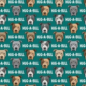 (3/4" scale) Hug-a-bull - pit bulls - American Pit Bull Terrier dog - teal - LAD19BS