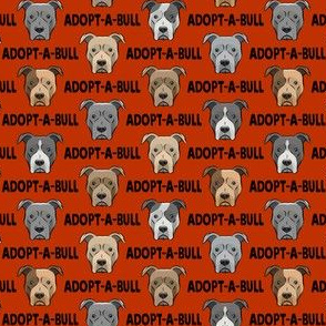 (3/4" scale) Adopt-a-bull - pit bulls - American Pit Bull Terrier dog - rust - LAD19BS
