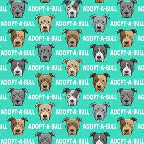 (3/4" scale) Adopt-a-bull - pit bulls - American Pit Bull Terrier dog - teal - LAD19BS