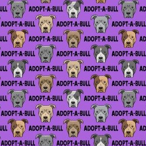 (3/4" scale) Adopt-a-bull - pit bulls - American Pit Bull Terrier dog - purple - LAD19BS
