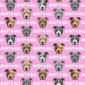 (3/4" scale) Adopt-a-bull - pit bulls - American Pit Bull Terrier dog - pink - LAD19BS
