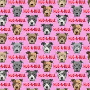 (3/4" scale) Hug-a-bull - pit bulls - American Pit Bull Terrier dog - red and pink - LAD19BS