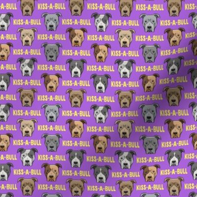 (3/4" scale) Kiss-a-bull - pit bulls - American Pit Bull Terrier dog - purple and yellow - LAD19BS