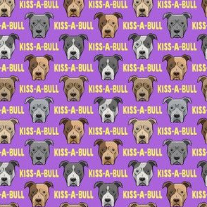 (3/4" scale) Kiss-a-bull - pit bulls - American Pit Bull Terrier dog - purple and yellow - LAD19BS
