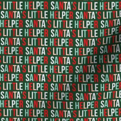 (1/2" scale) Santa's Little Helper - Multi with pink on dark green - LAD19BS