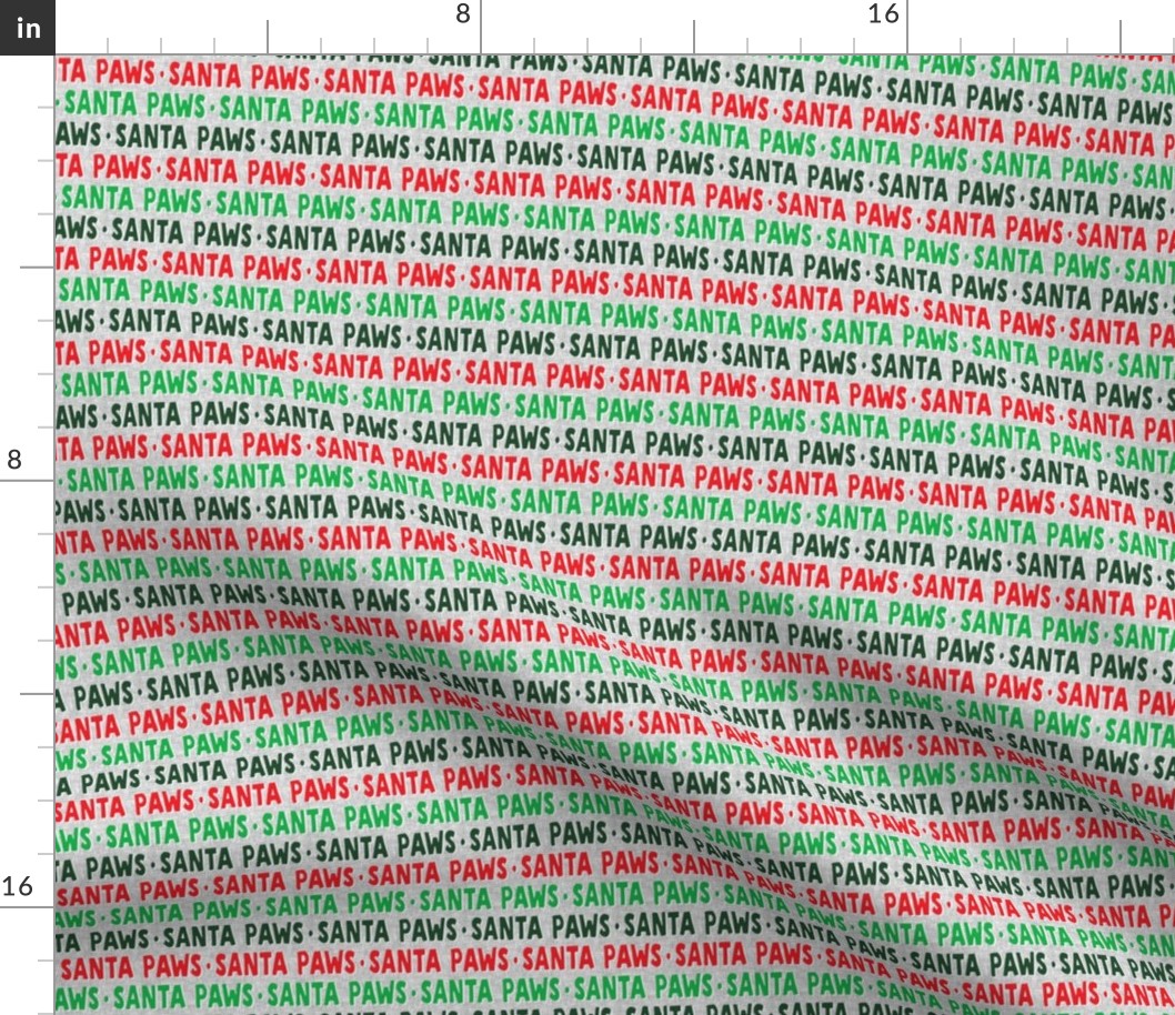 (1/2" scale) Santa Paws - Christmas dog fabric - multi text - LAD19BS