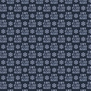 (1/2" scale) Baby It's Cold Outside -  blue on blue - Christmas Winter Holiday - LAD19BS