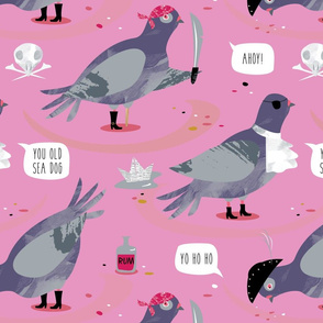 Pigeon Pirates pink by Mount Vic and Me