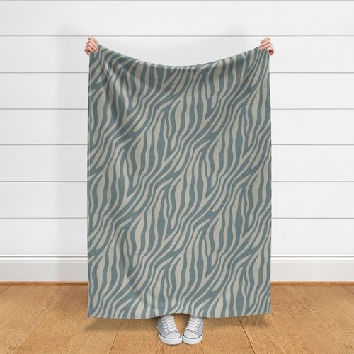 Zebra in Teal Beige Grey