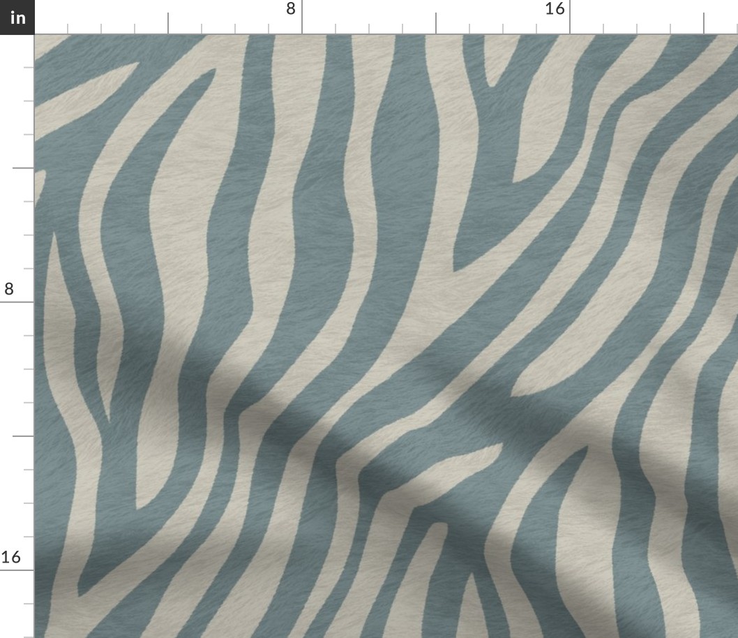 Zebra in Teal Beige Grey