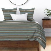 Neutral stripes with linen texture in teal olive aqua beige