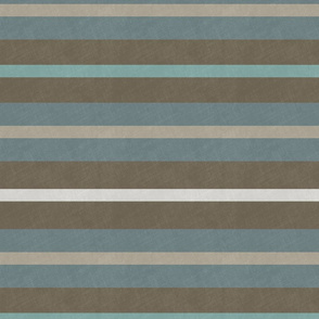 Neutral stripes with linen texture in teal olive aqua beige