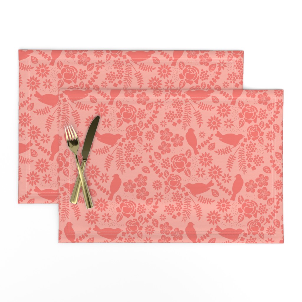 Birds and Flowers Cut Out (blush pink)