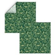 Birds and Flowers Cut Out (Green)