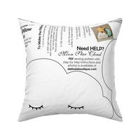 Cloud Pillow Medium Size cut and sew white black