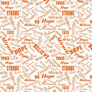 Small Scale Cancer Positive Words - Oranges