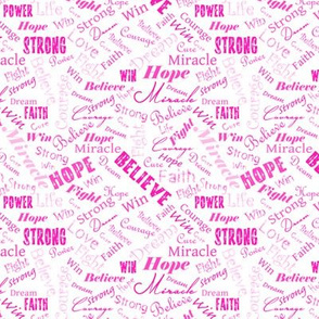 Small Scale Cancer Positive Words - Pinks