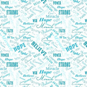 Small Scale Cancer Positive Words - Teal