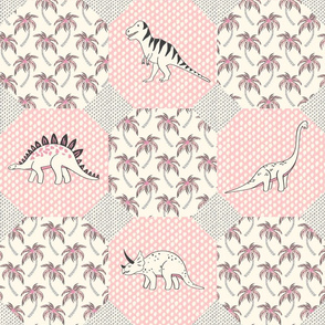 dinosaur quilt - pink