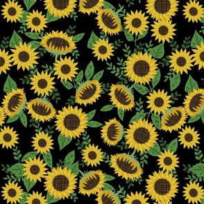 sunflowers black 16
