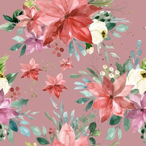 Merry Watercolor Florals // Dusty Pink
