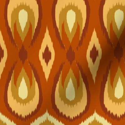 teardrop ikat rust yellow apricot