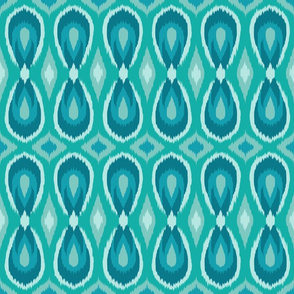 teardrop ikat, turquoise teal blue