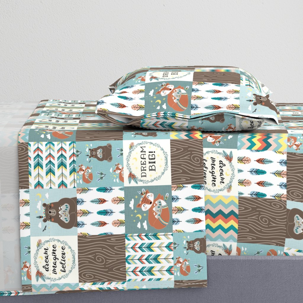 little wildlife wood tribe ↠ cheater quilt