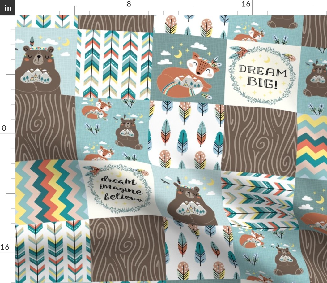 little wildlife wood tribe ↠ cheater quilt