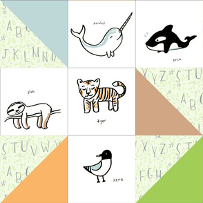 animal alphabet quilt nature